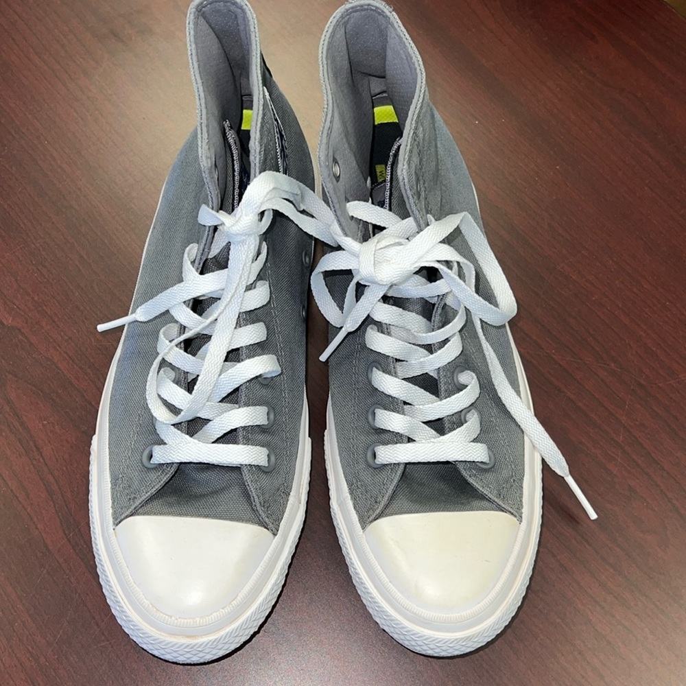 Converse High top Grey Sneakers Size 10.5 Good Condition Thick Soles